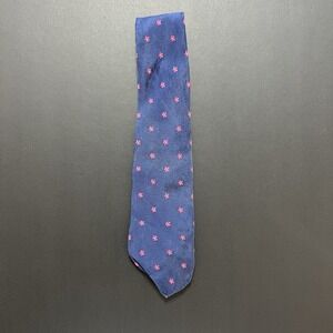 Brooks Brothers Silk Tie Blue Floral Print Preppy Business Formal Wedding